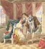 Anonymous watercolour, 19th century: Scene from Mozart's opera Le nozze di Figaro.